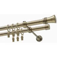 Karnisze - Karnisz DECASTYL Capri z kółkami Podwójny 400 cm Mosiądz antyczny - miniaturka - grafika 1