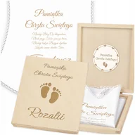 Kombinezony dla dzieci - Szatka do Chrztu z Imieniem Biała Szatka na Chrzest + PUDEŁKO szt - miniaturka - grafika 1