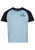 Koszulki męskie - Superdry Koszulka męska z nadrukiem, Stone Blue Marl/Eclipse Navy, XL - miniaturka - grafika 1