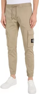 Calvin Klein Jeans Męskie spodnie dresowe SKINNY WASHED CARGO, Plaza Taupe, M - Spodenki męskie - miniaturka - grafika 1
