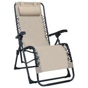 Leżaki ogrodowe - vidaXL Składane krzesło tarasowe, kremowe, textilene - miniaturka - grafika 1