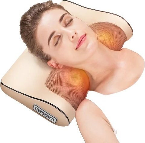 Poduszka do masażu karku, ogrzewanie podczerwienią, masażer shiatsu, wtyczka EU, RP2-J (złota)