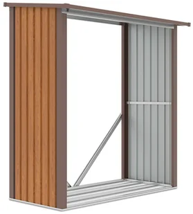 Drewutnia ogrodowa DENVER 182x89cm Oak Brown, stalowa, wytrzymała, odporna na śnieg i deszcz, pojemny schowek na drewno Hardmaister - Altany ogrodowe - miniaturka - grafika 1