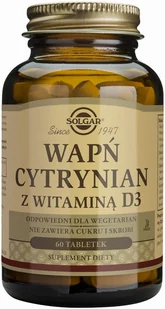 Solgar Polska Wapń Cytrynian 500mg Z Witaminą D3 300iu 60 Tabletek - Suplementy naturalne - miniaturka - grafika 1