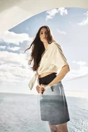 Koszule damskie - Lniana koszula z wiązaniem-M - miniaturka - grafika 1