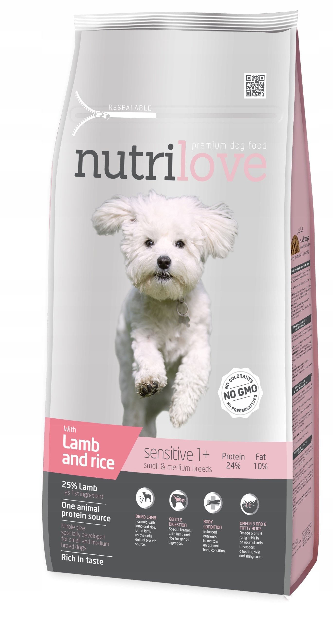 Nutrilove Sensitive Small Medium Lamb Rice 8 kg