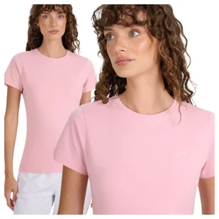Koszulka damska bawełniana slim 4F 4FWMM00TTSHF2255-56S Różowy Roz. XS - Koszulki i topy damskie Koszulka damska bawełniana slim 4F 4FWMM00TTSHF2255-56S Różowy Roz. XS - Koszulki i topy damskie - miniaturka - grafika 1
