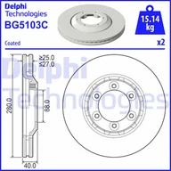 Tarcze hamulcowe - Tarcza hamulcowa DELPHI BG5103C - miniaturka - grafika 1