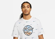 Koszulki męskie - Nike Swoosh Ball Tee White - miniaturka - grafika 1