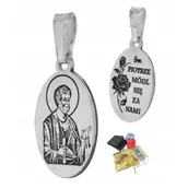 Dewocjonalia - Medalik Srebrny 925 Św. Piotr- Zawieszka na Chrzest, Komunię, Prezent - miniaturka - grafika 1
