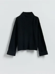 Reserved - Sweter z wełną - czarny - Swetry damskie - miniaturka - grafika 1