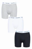 Majtki męskie - Bokserki Calvin Klein 3-Pak Biały, Czarny, Szary, Długie Nogawki, Rozmiar M - miniaturka - grafika 1