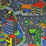 Dywany dla dzieci - WYKŁADZINA DYWANOWA DZIECIĘCA CLEVER TOWN 4M ULICZKI - miniaturka - grafika 1