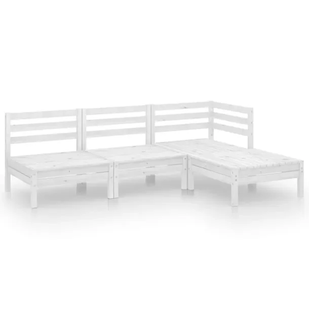 Drewniany zestaw wypoczynkowy na patio, biały, wymiary: 63,5 x 63,5 x 62,5