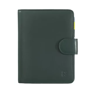 Portfele - DUDU Damska skórzana portmonetka, blokada RFID, kolorowy design, z kieszenią na monety na suwak, z zamknięciem na zatrzask, z uchwytami na karty kredytowe - marka niezdefiniowana - grafika 1