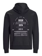 Bluzy męskie - JACK & JONES Męska bluza z kapturem JCOEDITION Sweat Hood, czarna, M, czarny, M - miniaturka - grafika 1