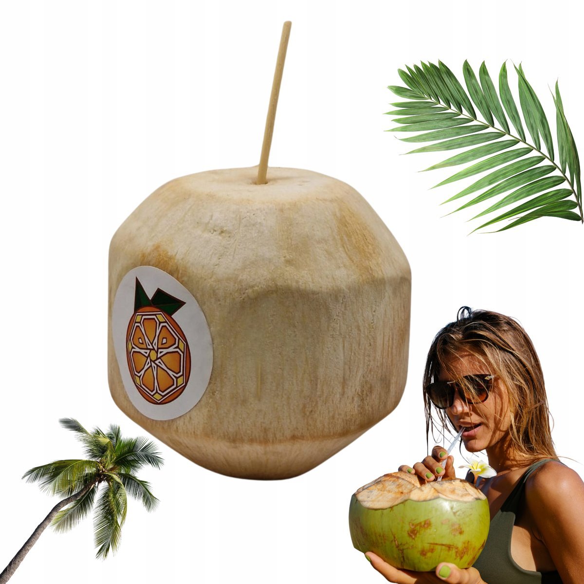 MŁODY KOKOS z Wietnamu - Naturalna woda kokosowa i ŚWIEŻY Miąższ 3 SZTUKI