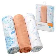 Pieluchy - Babyono Pieluszki Muślinowe Super Miękkie Bawełniane 3 szt. 3-Pak Pomarańczowy - miniaturka - grafika 1
