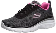 Sneakersy damskie - Skechers Moda damska Fit Bold Boundaries Sneakersy, Czarna siatka Hot Pink Tirm, 37 EU - miniaturka - grafika 1