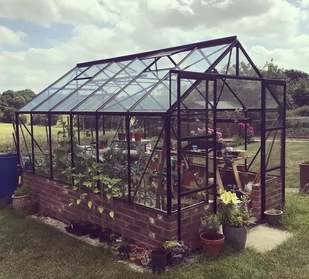 VITAVIA szklarnia ogrodowa Cassandra 11500, czarna - (11,5 m2; 2,57 x 4,48 m) + szkło hartowane - Szklarnie ogrodowe - miniaturka - grafika 5