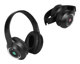 Słuchawki bluetooth z podświetleniem RGB UID-15,AUX ,akumulator 300mA,czarne - Zestawy głośnomówiące - miniaturka - grafika 1