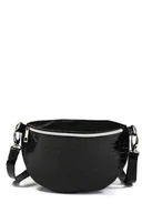 Torebki damskie - Czarna nerka ekoskóra krokodyl - miniaturka - grafika 1