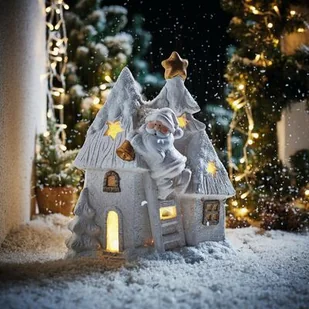 Figurka cermiczna domek 31,5 x 15,5 x 38 cm - Ozdoby bożonarodzeniowe - miniaturka - grafika 1