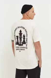 Koszulki męskie - DC t-shirt bawełniany kolor beżowy z nadrukiem - grafika 1