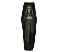 Halloween - Szkielet opiór halloweenowy w trumnie wiszący 160cm - miniaturka - grafika 1