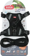 Szelki dla psów - ZOLUX Zestaw szelki + smycz dla psa CLIP&GO XS czarny - miniaturka - grafika 1