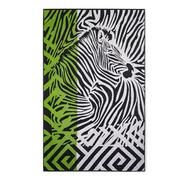Ręczniki - Ręcznik plażowy 100x160 Zebra zielony biały czarny bawełniany frotte plaża 2 Zwoltex - miniaturka - grafika 1