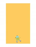 Okrycia kąpielowe dla dzieci - Żółty ręczniczek dla dzieci 30x50cm do twarzy i dłoni z motywem stworka - miniaturka - grafika 1