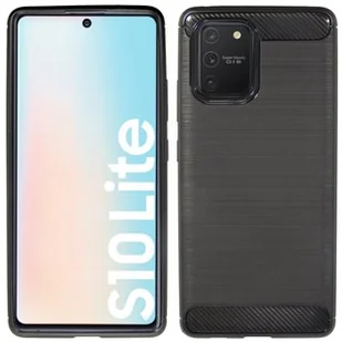 cofi1453® Silicone Case Bumper Carbon kompatybilny z SAMSUNG GALAXY S10 LITE (G770F) Etui TPU Miękkie etui na telefon komórkowy Pokrowiec ochronny Czarny - Etui i futerały do telefonów - miniaturka - grafika 1