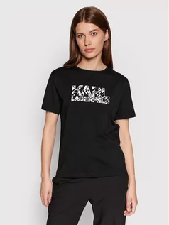 Koszulki i topy damskie - Karl Lagerfeld LAGERFELD T-Shirt KL22WTS02 Czarny Regular Fit - grafika 1