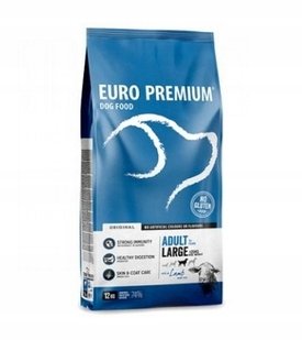 EURO PREMIUM SUCHA KARMA DLA PSA JAGNIĘCINA RYŻ 12KG DUŻE RASY