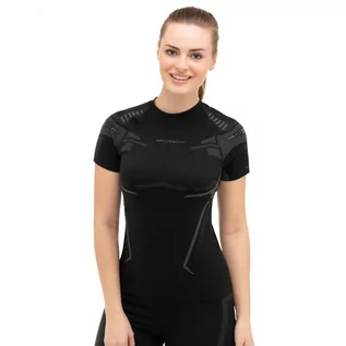 Bielizna sportowa damska - Damska koszulka termoaktywna Brubeck Dry SS13690 black/graphite - grafika 1