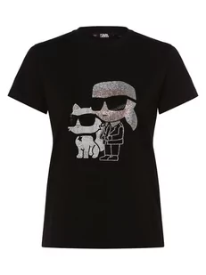 KARL LAGERFELD - T-shirt damski, czarny - Koszulki i topy damskie - miniaturka - grafika 1