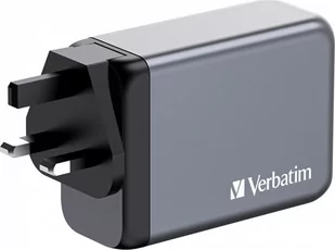 Verbatim Ładowarka GaN Verbatim, USB 3.0, USB C, szara, 240 W, wymienne końcówki C,G,A - Akcesoria podróżnicze - miniaturka - grafika 1