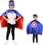 Zabawki kreatywne - PRC STRÓJ KOSTIUM KAPITAN AMERYKA AVENGERS PELERYNA MASKA KARNAWAŁ DLA DZIECI - miniaturka - grafika 1
