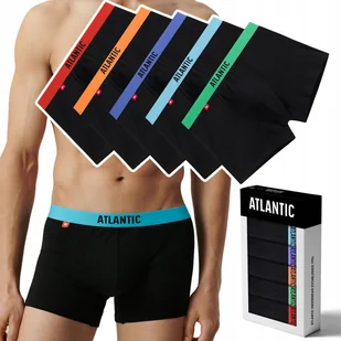 Bokserki męskie 5 PAR sportowe BAWEŁNIANE szorty ATLANTIC 5SMH-004 - L - Majtki męskie - miniaturka - grafika 1