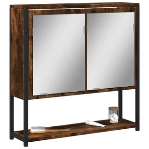 vidaXL Szafka łazienkowa z lustrem, przydymiony dąb, 60x16x60 cm - Szafki łazienkowe - miniaturka - grafika 1