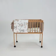 Łóżeczka i kojce - Łóżeczko niemowlęce / dziecięce MINI 80x40cm naturalne z pościelą beżową - safari. - miniaturka - grafika 1