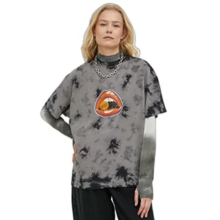 Wrangler Damska koszulka Girlfriend, czarny, XL - Koszulki i topy damskie - miniaturka - grafika 1