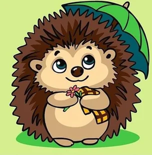 Malowanie po numerach - Jeż 25x25cm - Kolorowanki, wyklejanki - miniaturka - grafika 1