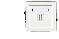 Ładowarki do telefonów - DECO Mechanizm ładowarki USB pojedynczej, 5V, 1A, biały mat 25DCUSB-1 - miniaturka - grafika 1