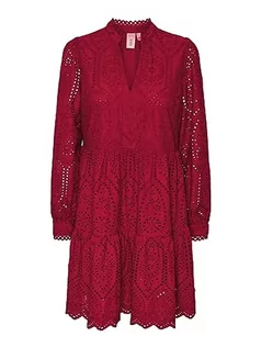 Sukienki - YAS Damska sukienka Yasholi Ls Dress S. Noos, czerwony (Jester Red), L - grafika 1