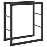 Wózki magazynowe - vidaXL Stojak na drewno opałowe czarny 55x30x61 cm stalowy - miniaturka - grafika 1