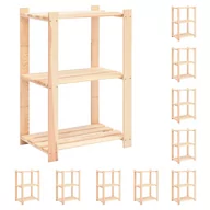 Szafy i regały magazynowe - vidaXL Regały z 3 półkami, 10 szt., 60x38x90 cm, sosna, 150 kg 3051124 - miniaturka - grafika 1