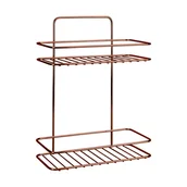 Półki łazienkowe - 2-poziomowa półka łazienkowa Metaltex Copper - miniaturka - grafika 1