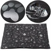 Legowiska dla psów - Legowisko mata dla psa Welsti ciemna szara srebrne kości i łapki L 100x70 wigofil - miniaturka - grafika 1